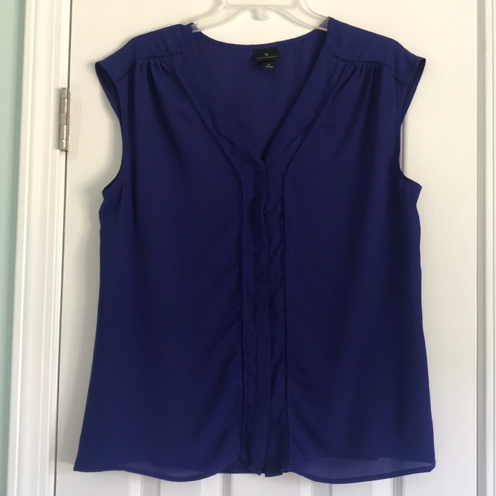 Worthington Sleeveless Blue Blouse Size Large